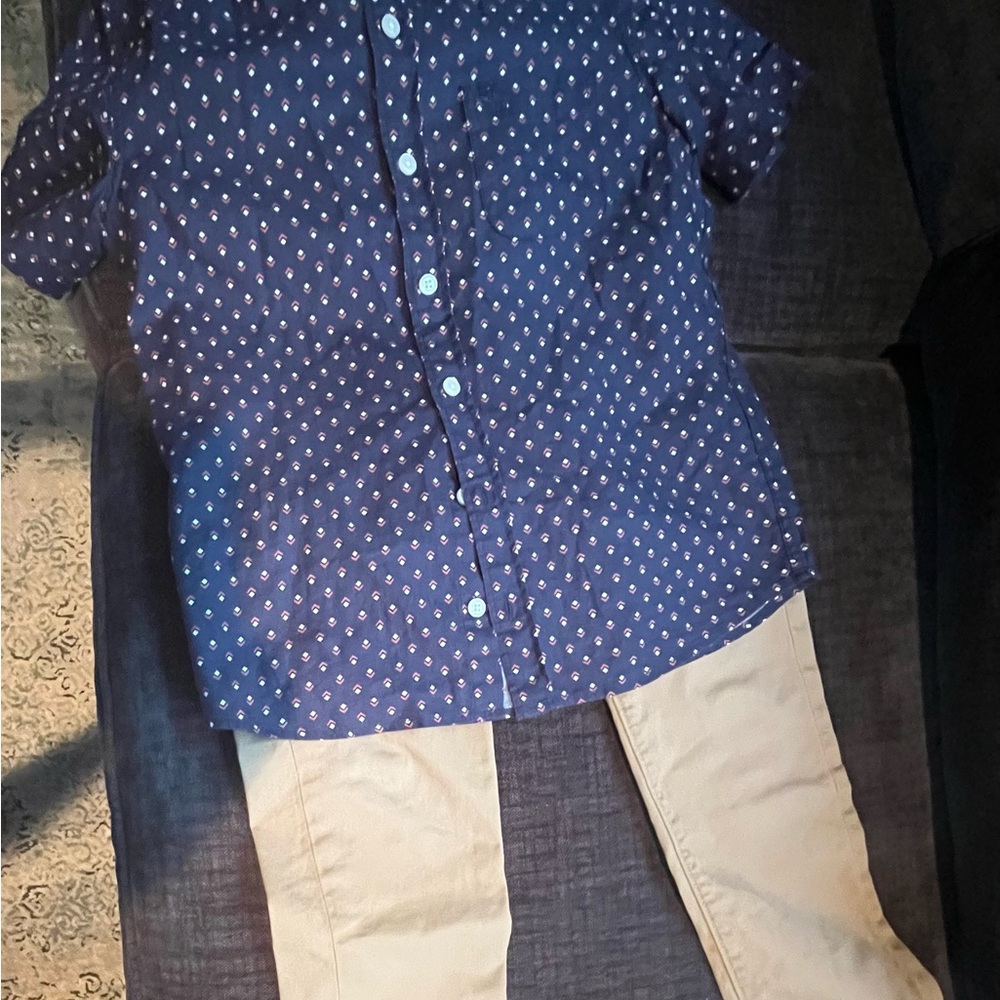 Two pieces- Abercrombie Kids Tan pants and button down